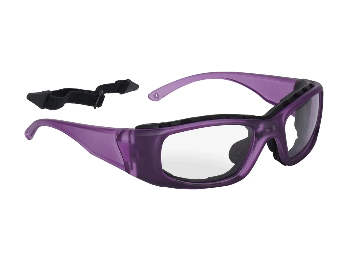 HiDX A004 Close-Fit Wrap safety frame in Matte Purple (C.10), front view