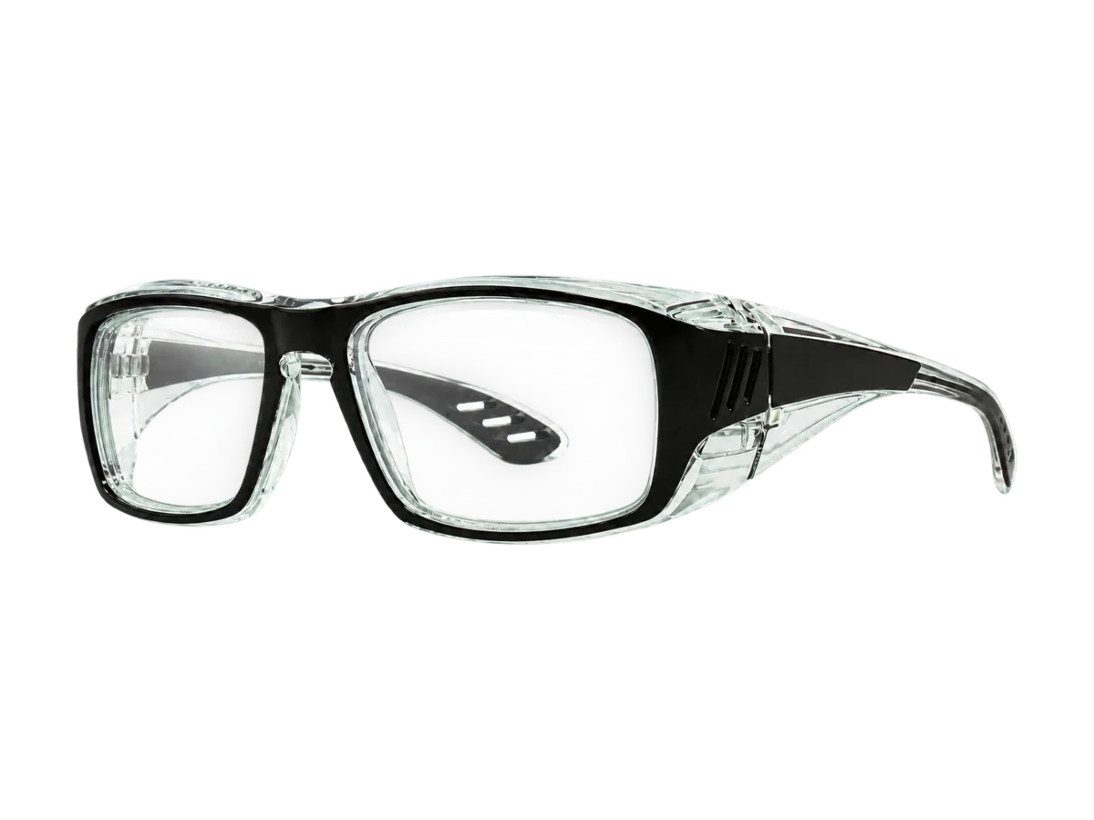 HiDX A010 Slim Profile safety frame in Black (C.1), front three-quarter view